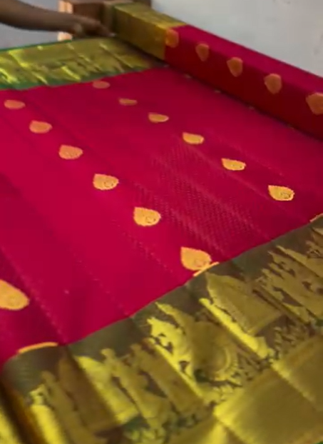 Long Border Pallaki Embossed Buta Silk Sarees